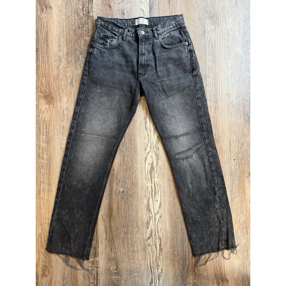 We The Free Free‎ People Distressed Straight Leg Jeans Black  Size 27